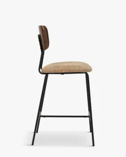 Tabouret de bar, Tweed jaune miami & métal noir, H68 Eero
