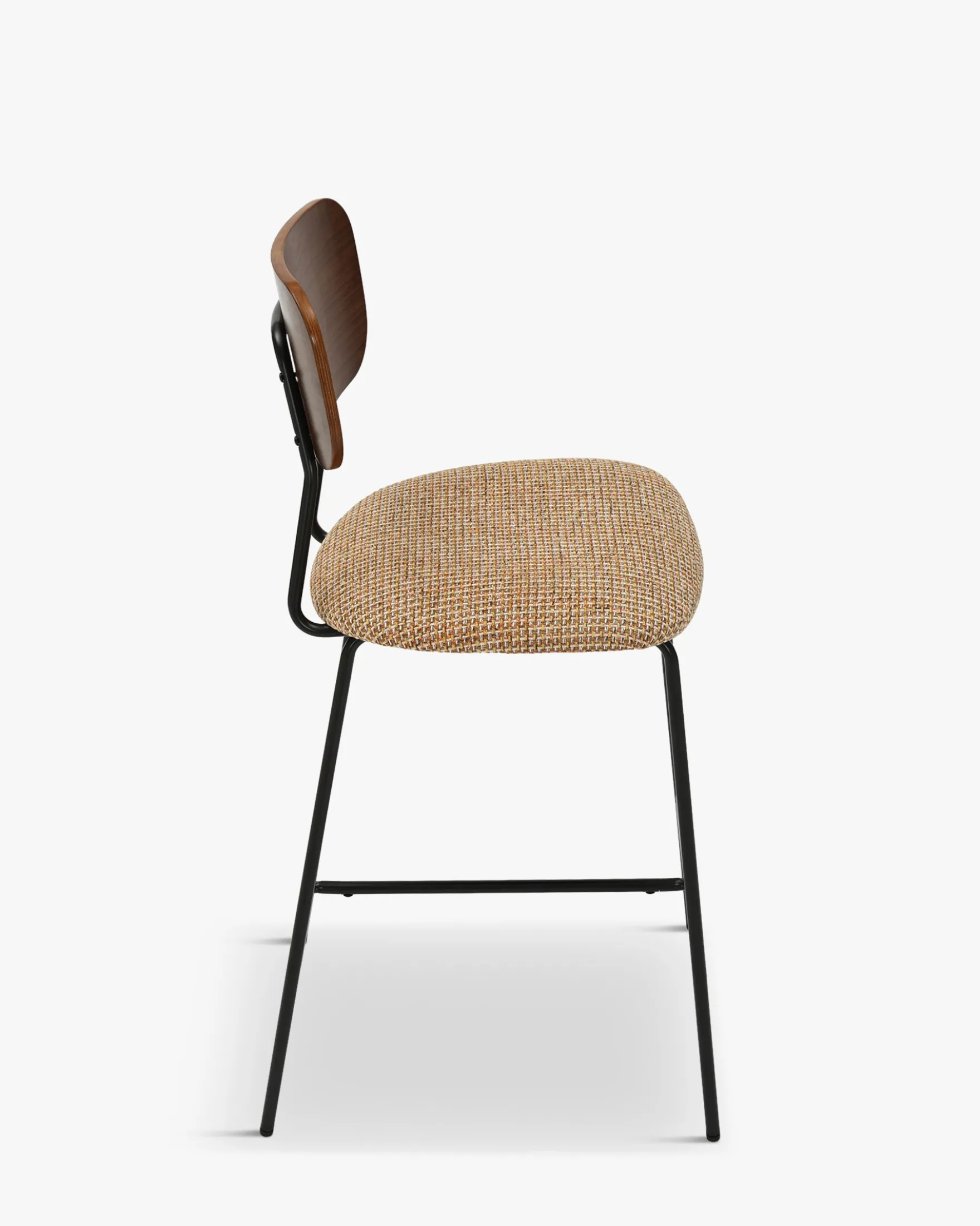 Tabouret de bar, Tweed jaune miami & métal noir, H68 Eero
