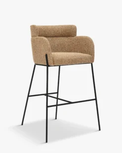 Tabouret de bar, Tweed jaune miami, H80 Baron