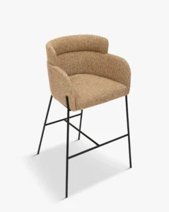 Tabouret de bar, Tweed jaune miami, H80 Baron