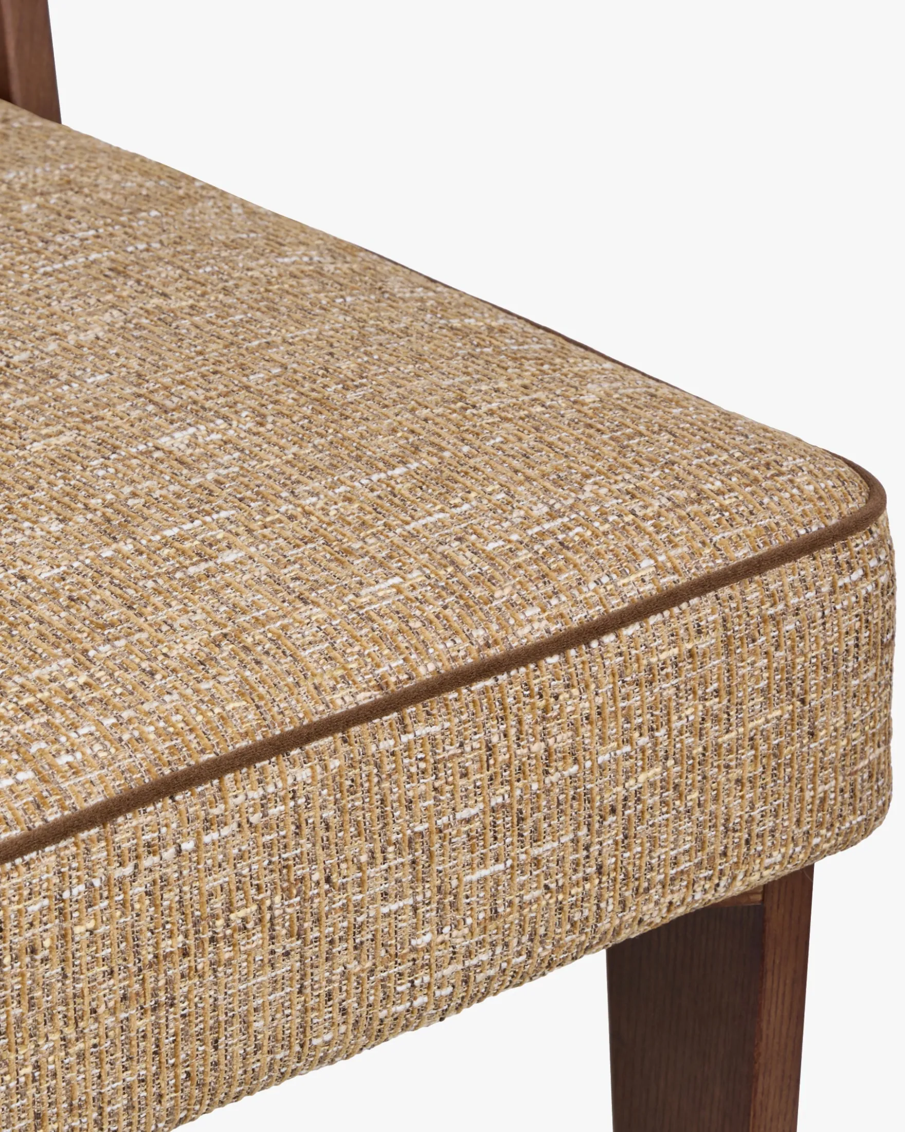 Tabouret de bar, Tweed marron ristretto & Frêne massif, H70 Elva