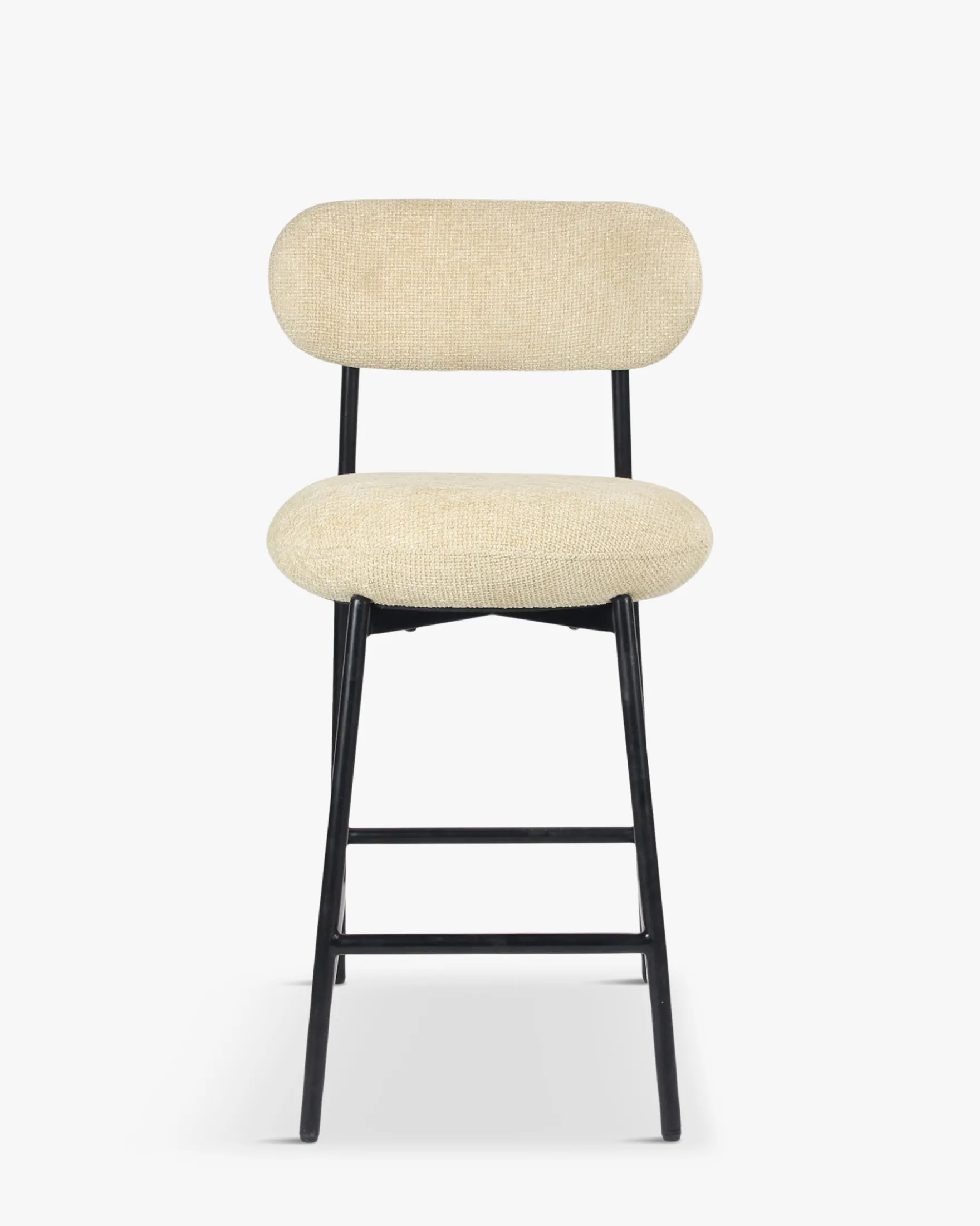 Tabouret de bar, Tweed sable & métal noir, H68 Maia