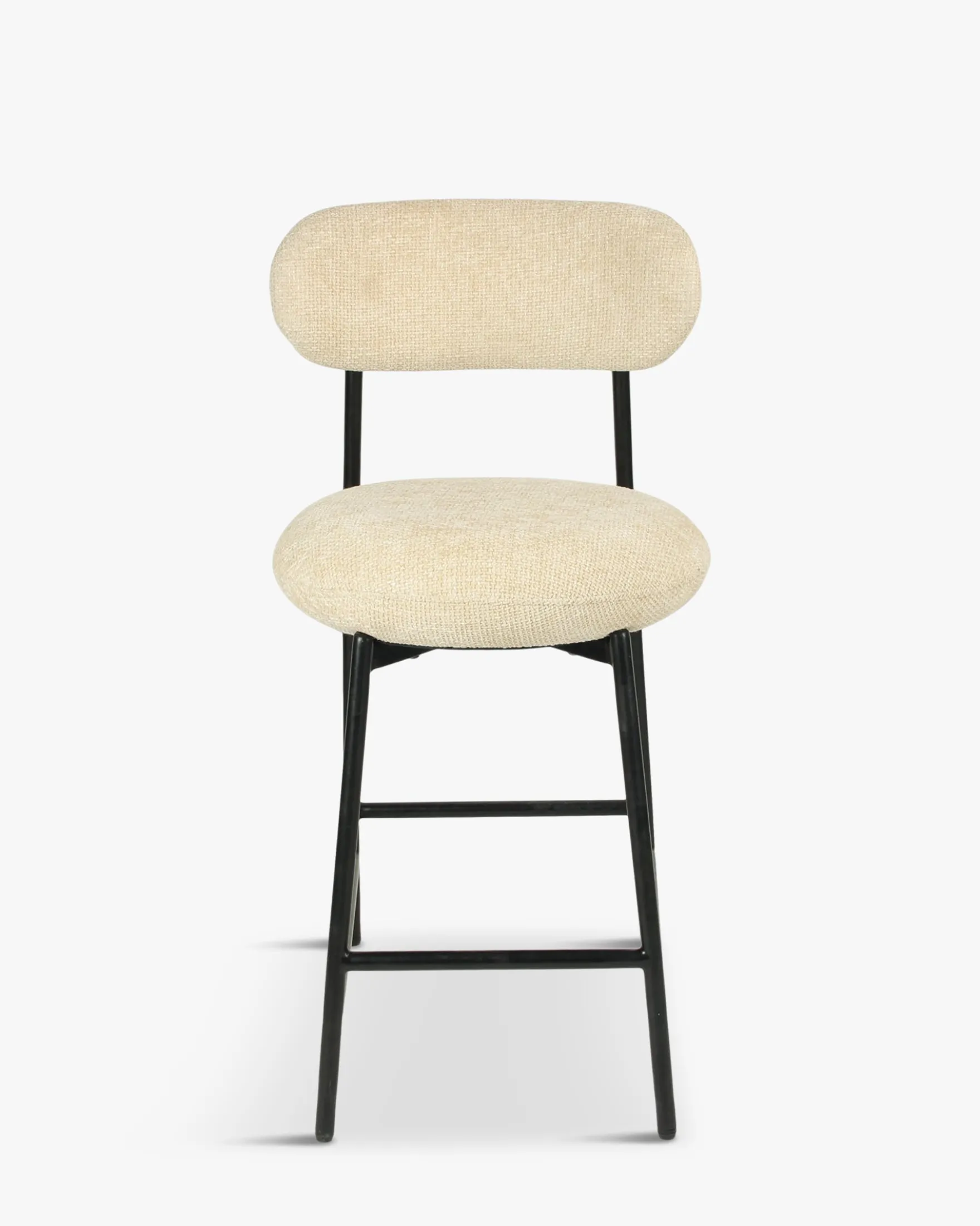 Tabouret de bar, Tweed sable & métal noir, H68 Maia