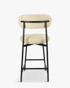 Tabouret de bar, Tweed sable & métal noir, H68 Maia