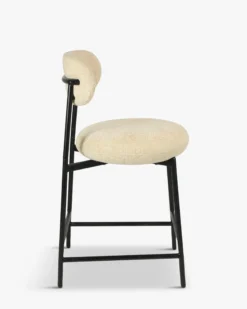 Tabouret de bar, Tweed sable & métal noir, H68 Maia