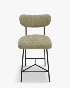 Tabouret de bar, Tweed taupe & métal noir, H65 Jasper