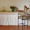Tabouret de bar, Tweed taupe & métal noir, H78 Arcade