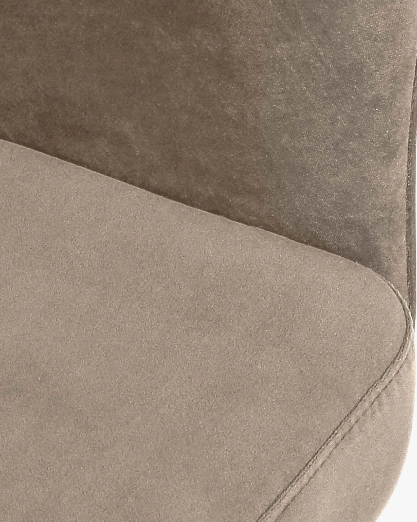 Tabouret de bar, Velours taupe & métal noir, H80 Baron
