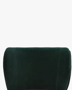 Tabouret de bar, Velours vert cèdre & métal noir, H65 Wayne