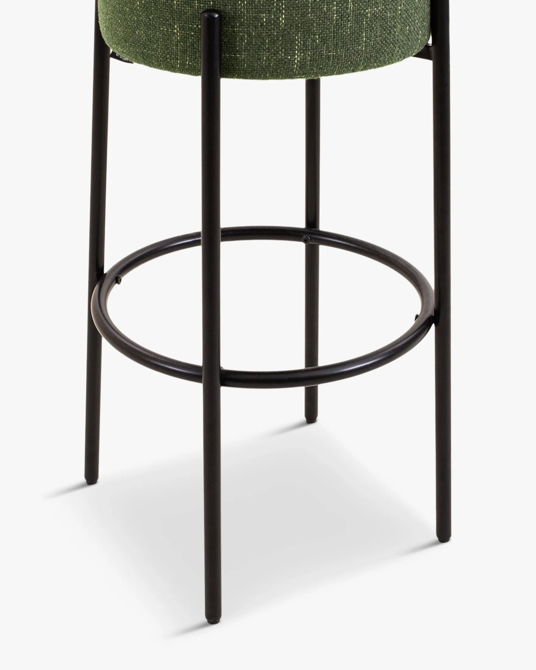 Tabouret de bar, Vert cactus & métal noir, H78 Bismi