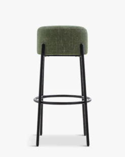 Tabouret de bar, Vert cactus & métal noir, H78 Bismi