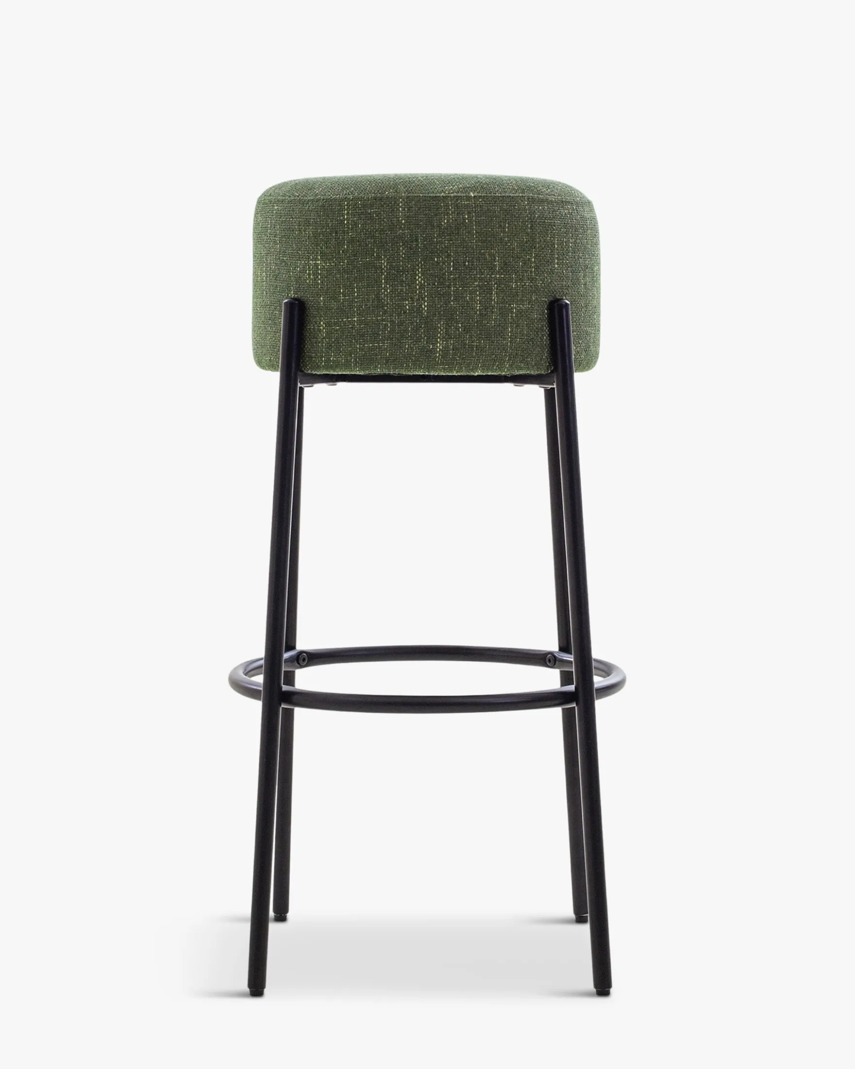 Tabouret de bar, Vert cactus & métal noir, H78 Bismi