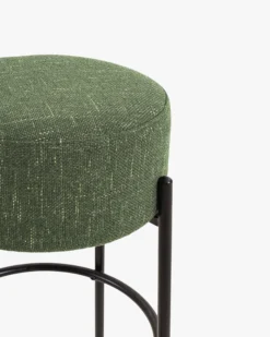 Tabouret de bar, Vert cactus & métal noir, H78 Bismi