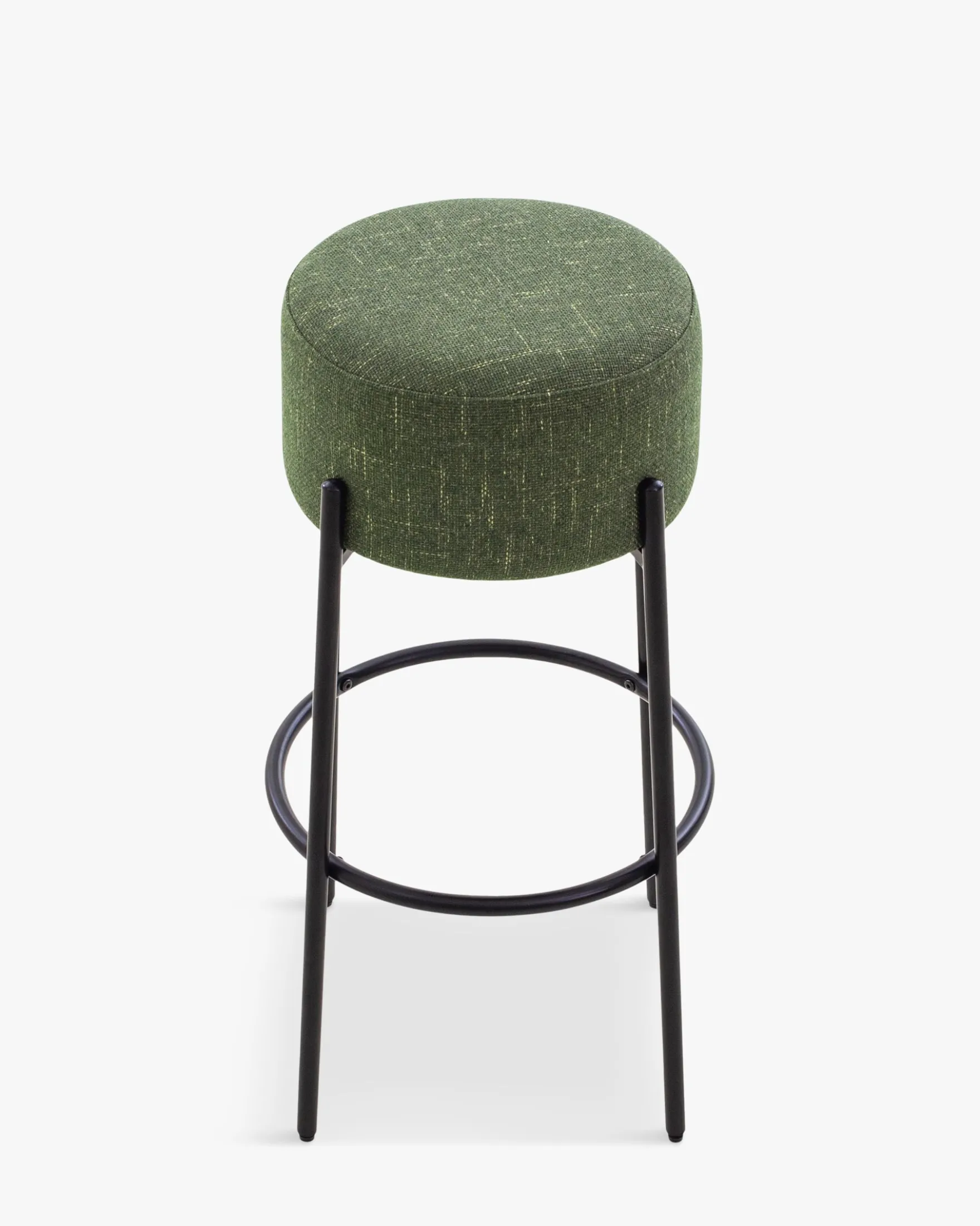 Tabouret de bar, Vert cactus & métal noir, H78 Bismi