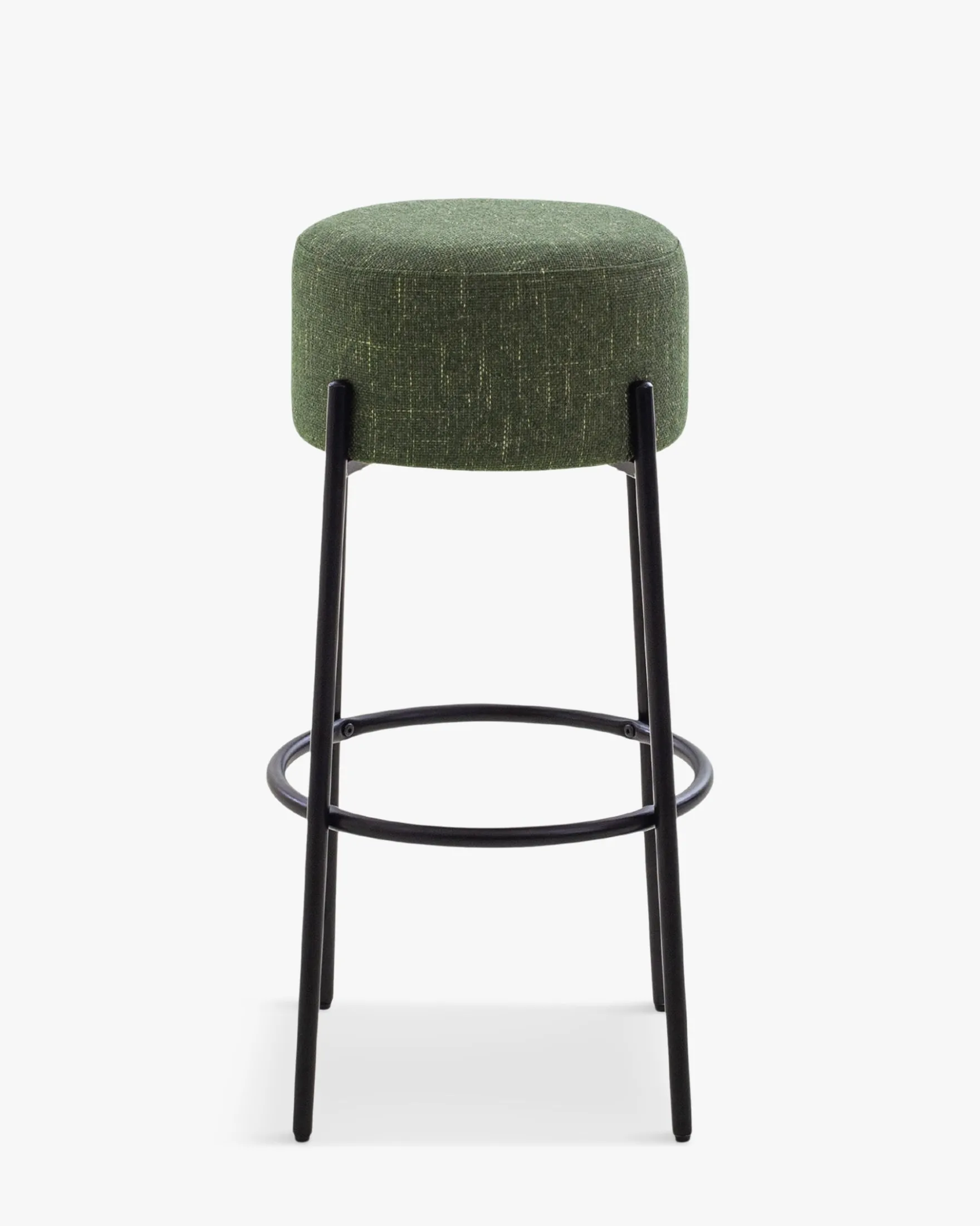 Tabouret de bar, Vert cactus & métal noir, H78 Bismi