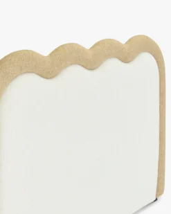 Tête de lit, Bouclette blanc nature & Beige avoine, L185 Oceano