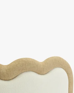 Tête de lit, Bouclette blanc nature & Beige avoine, L185 Oceano