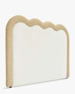 Tête de lit, Bouclette blanc nature & Beige avoine, L185 Oceano