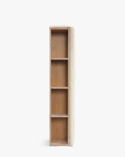 Tête-de-lit crème vanille avec rangements bois, 160x200 Infinity