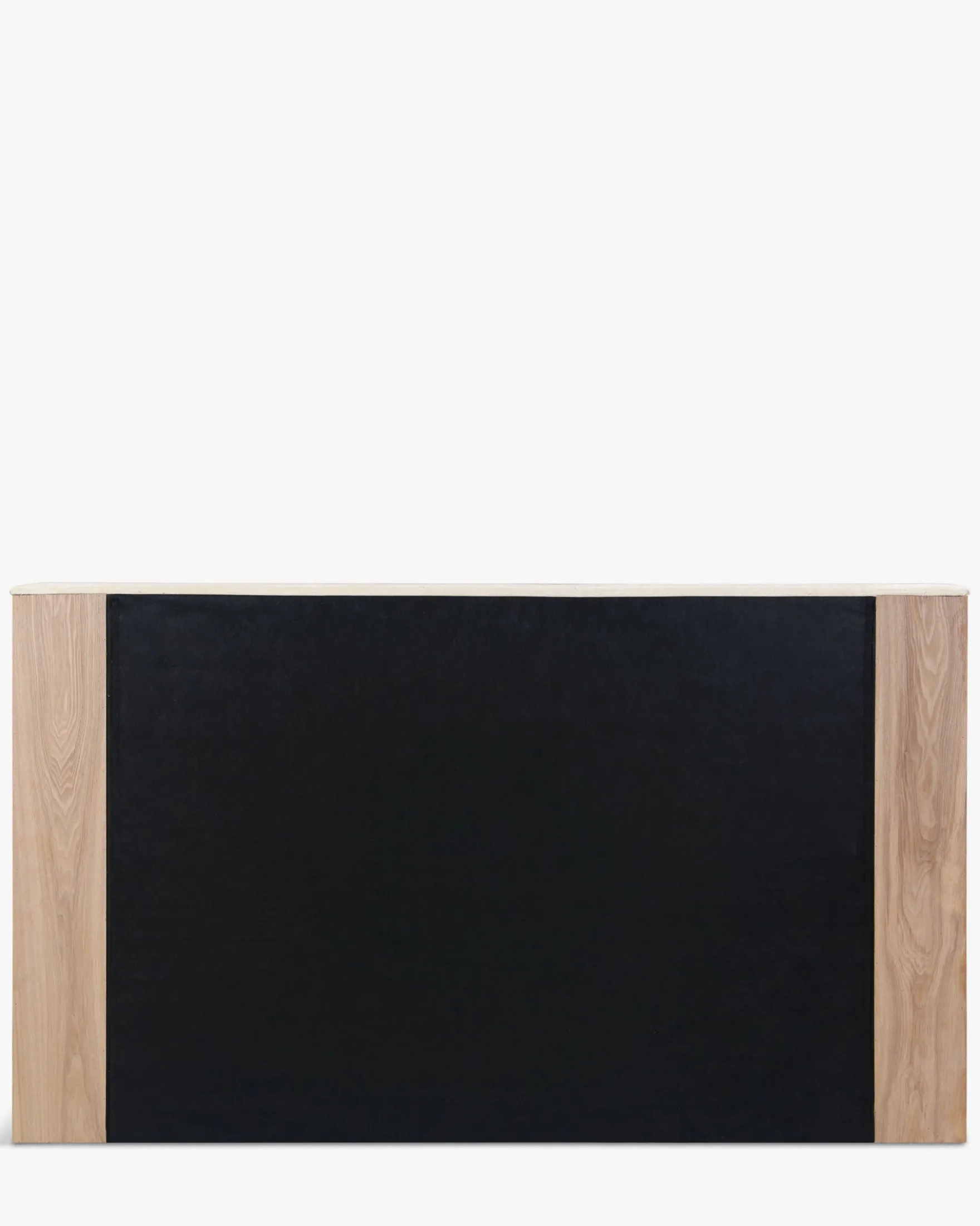 Tête-de-lit crème vanille avec rangements bois, 160x200 Infinity