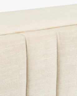 Tête-de-lit crème vanille avec rangements bois, 160x200 Infinity