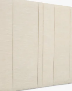 Tête-de-lit crème vanille avec rangements bois, 160x200 Infinity