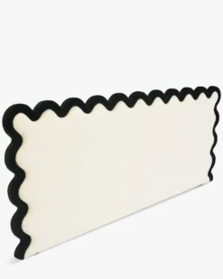 Tête de lit, Ecru peluche & velours noir, L280 Aria